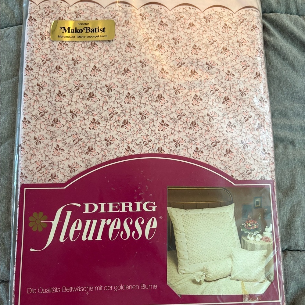 Rare New Old Stock Dierig Fleuresse - Duvet Cover and Square Pillow Case-2 Avail - Picture 2 of 8